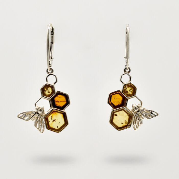 Aretes de Abeja y Panal de Ambar